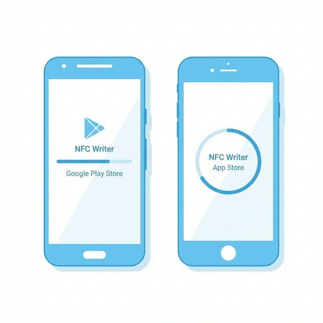 スマートフォンにNFCアプリをインストールするイメージ
